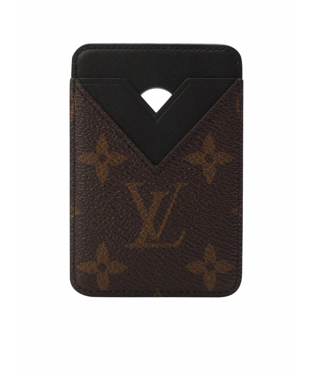 LOUIS VUITTON Коричневый кожаный кардхолдер, фото 1