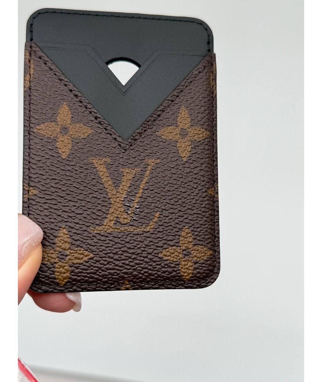 LOUIS VUITTON Коричневый кожаный кардхолдер, фото 5