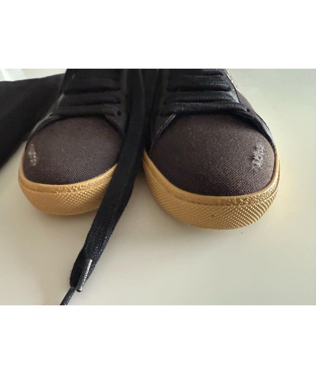 SAINT LAURENT Черные текстильные кеды, фото 3