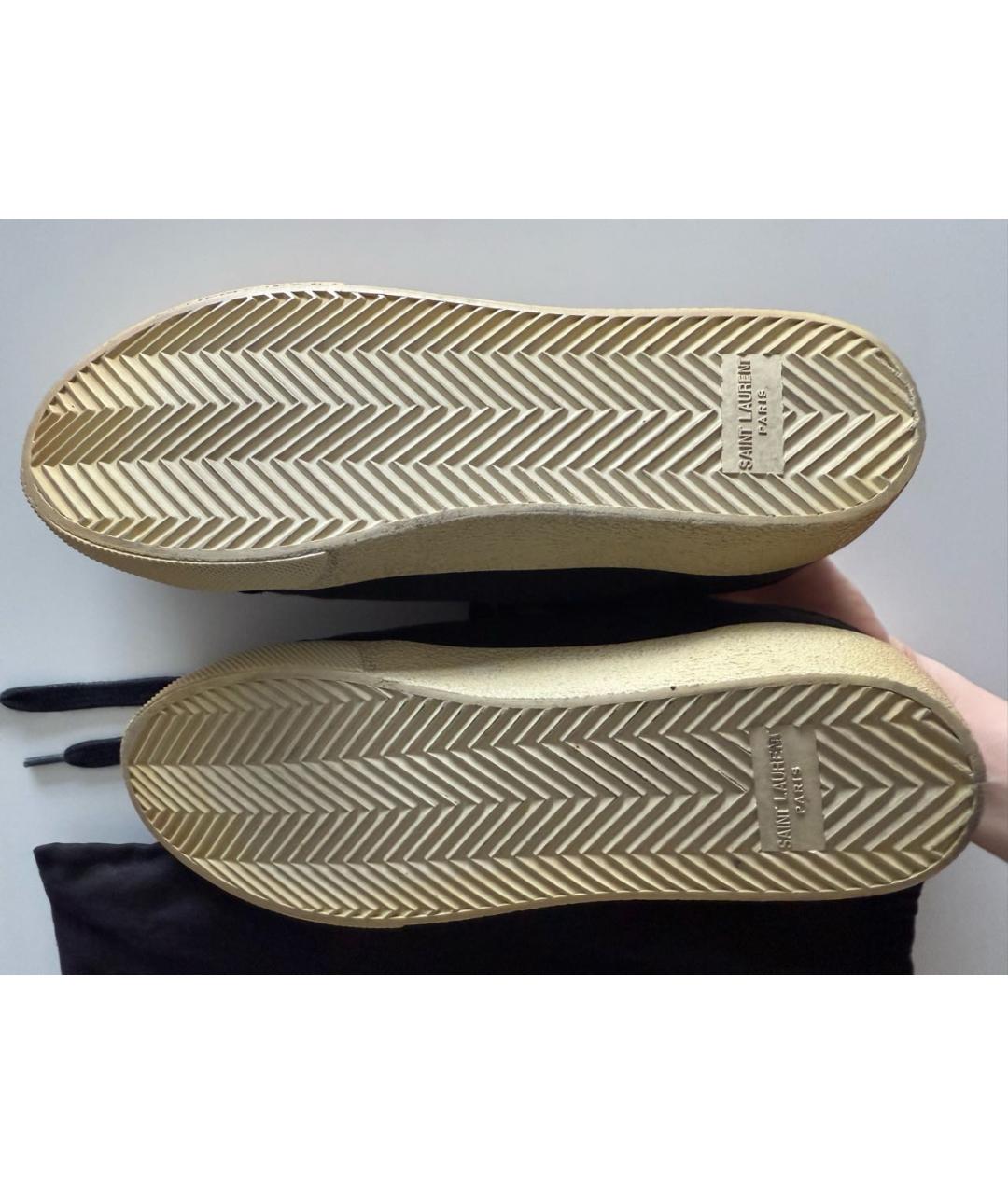 SAINT LAURENT Черные текстильные кеды, фото 6