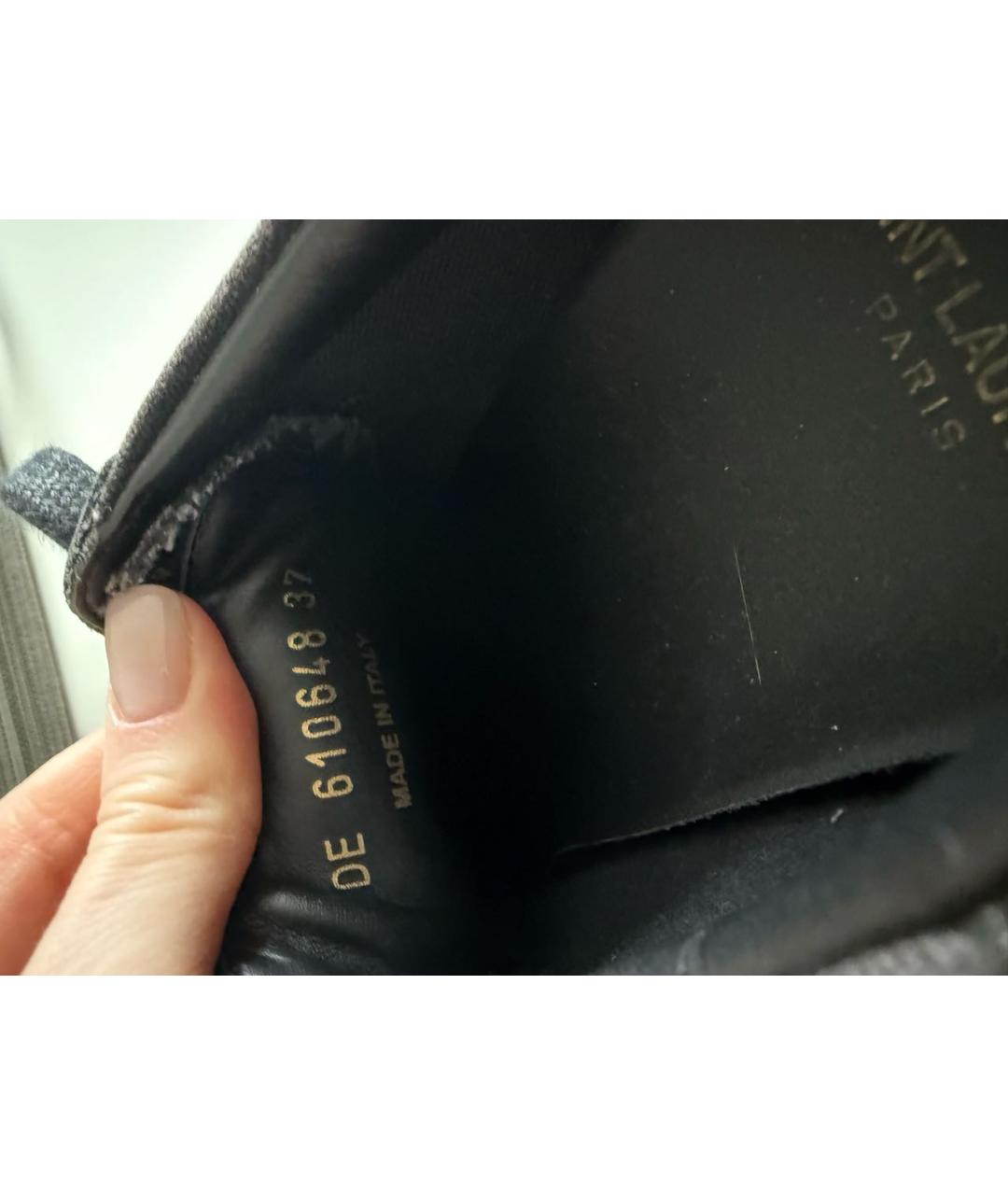 SAINT LAURENT Черные текстильные кеды, фото 7