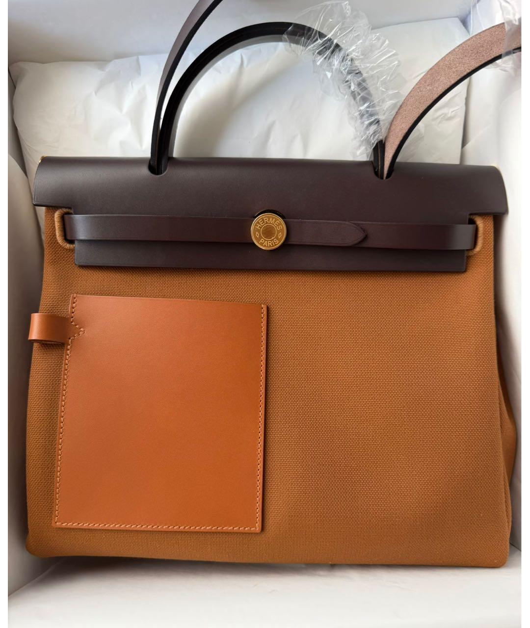 HERMES Оранжевая кожаная сумка через плечо, фото 6