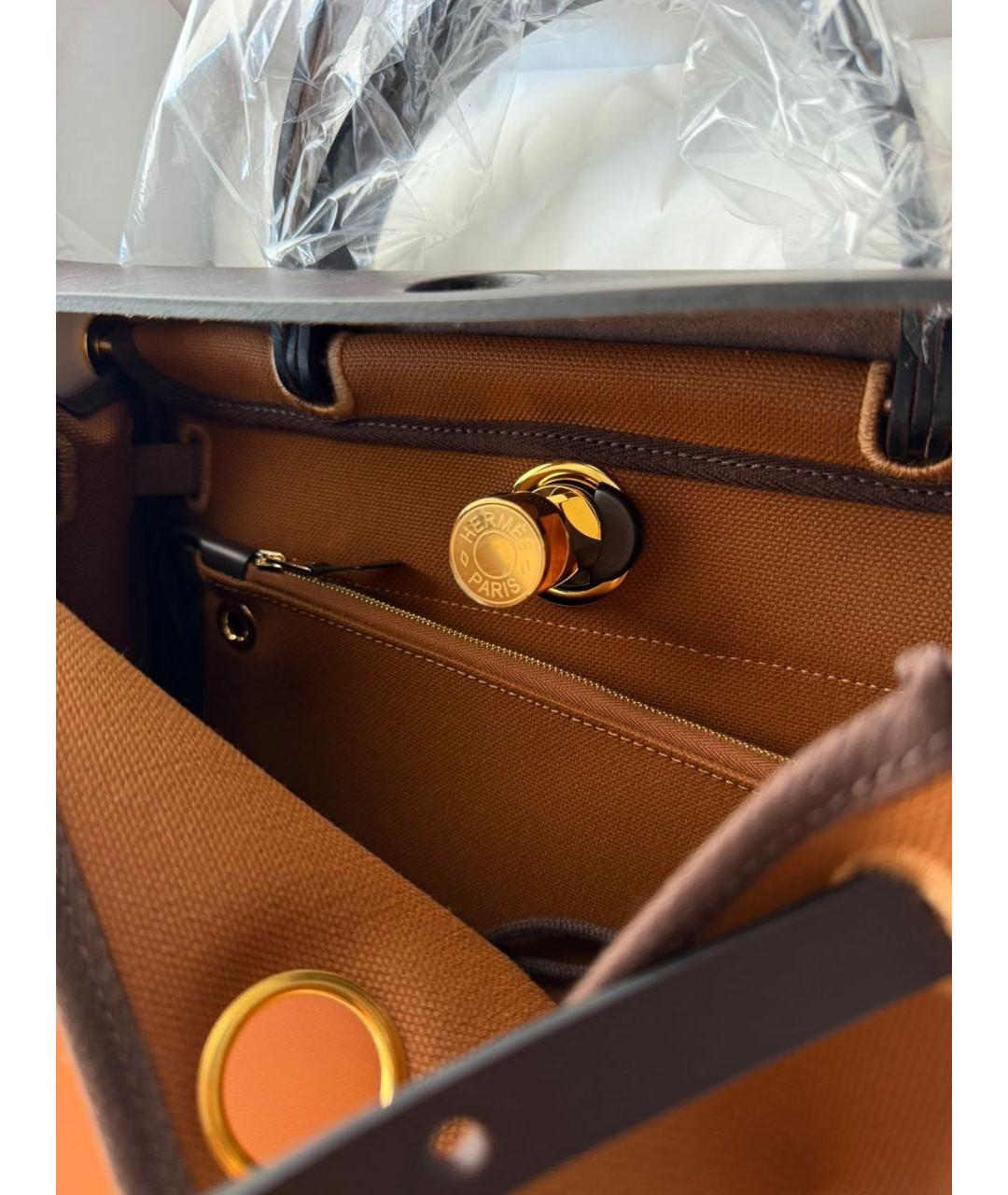 HERMES Оранжевая кожаная сумка через плечо, фото 4