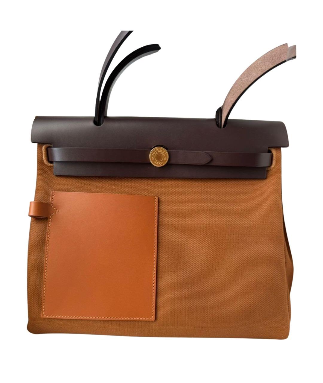 HERMES Оранжевая кожаная сумка через плечо, фото 1