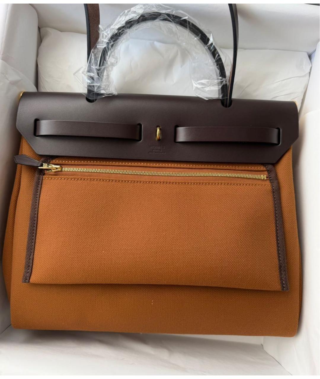 HERMES Оранжевая кожаная сумка через плечо, фото 2