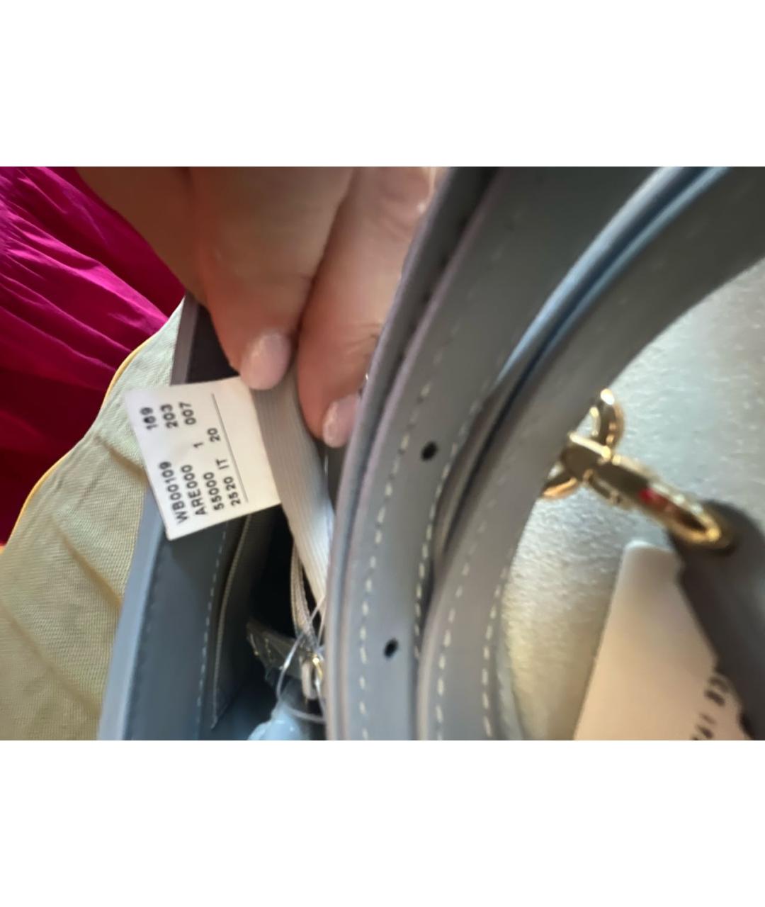 FURLA Голубая кожаная сумка с короткими ручками, фото 7