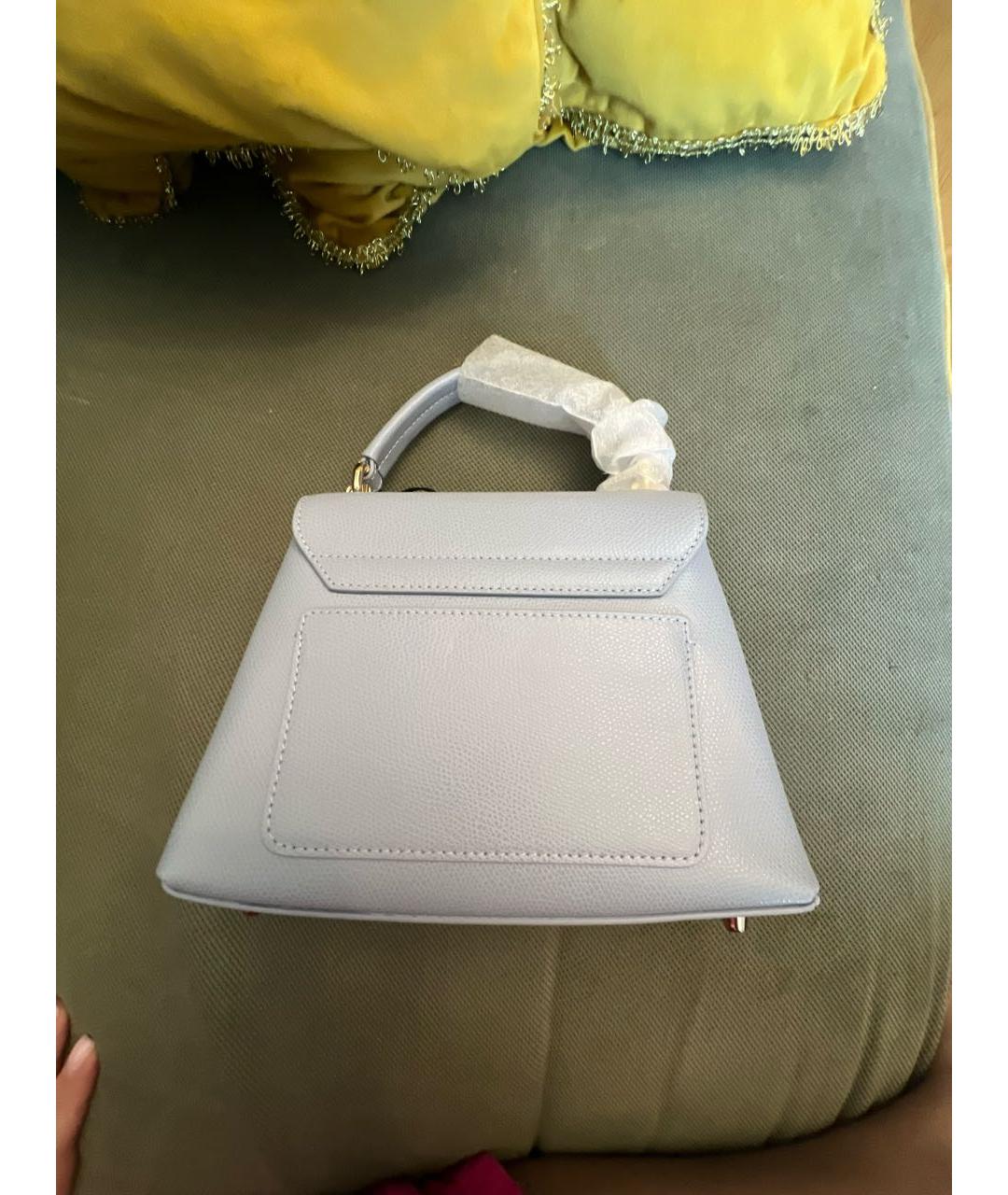 FURLA Голубая кожаная сумка с короткими ручками, фото 2