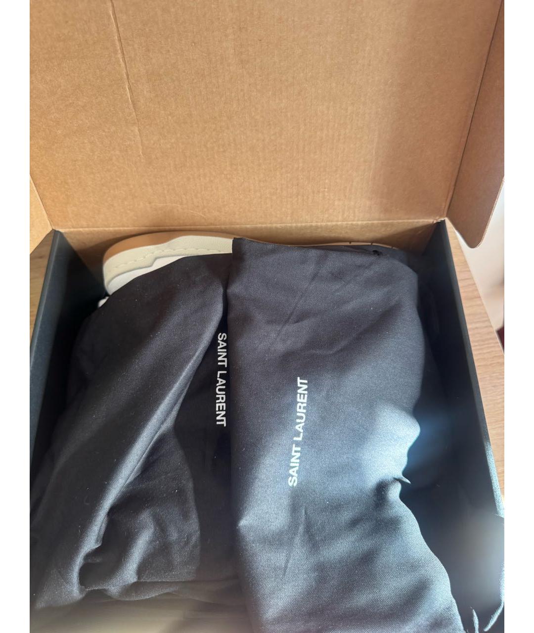 SAINT LAURENT Белые кожаные кеды, фото 6