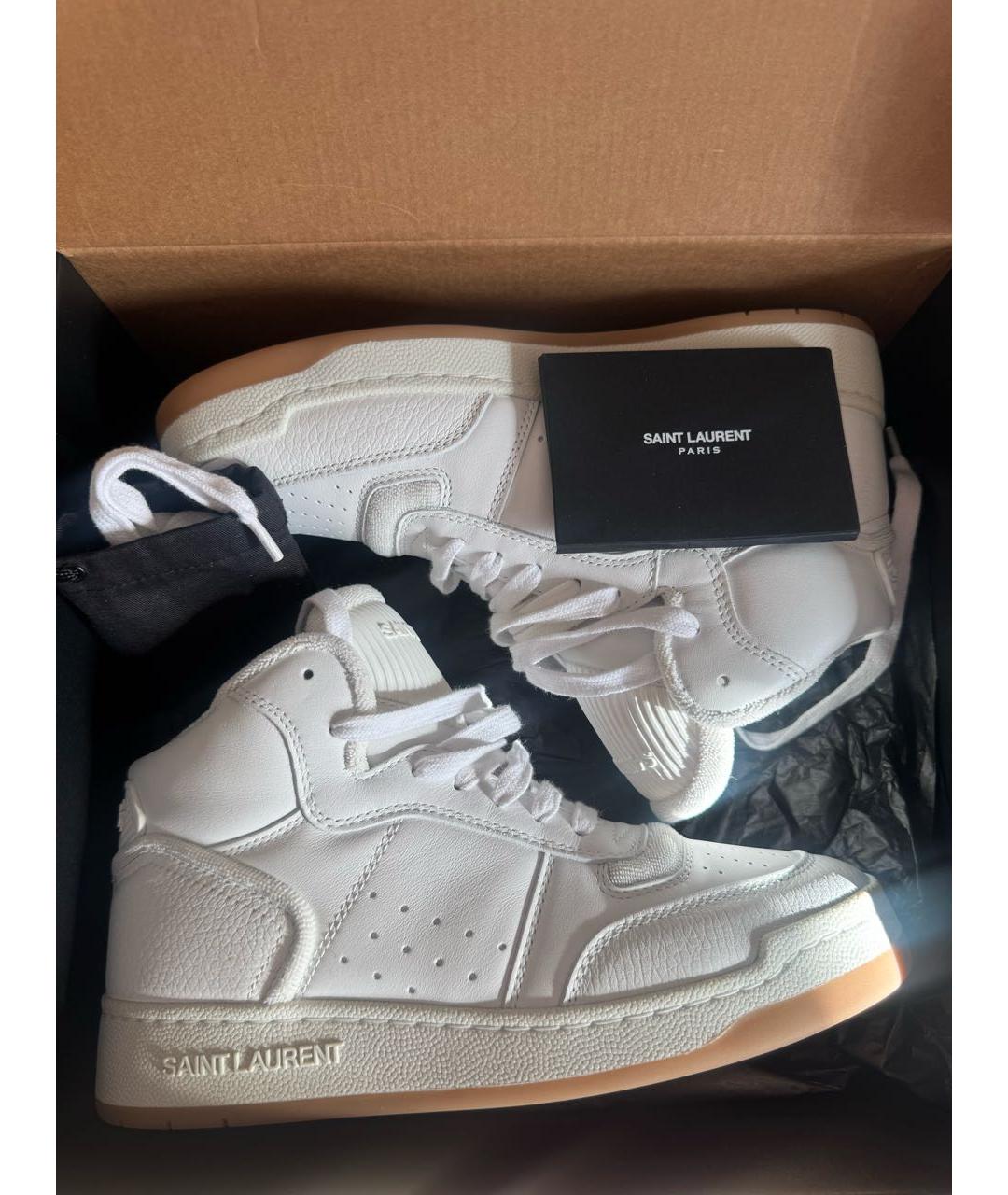 SAINT LAURENT Белые кожаные кеды, фото 8