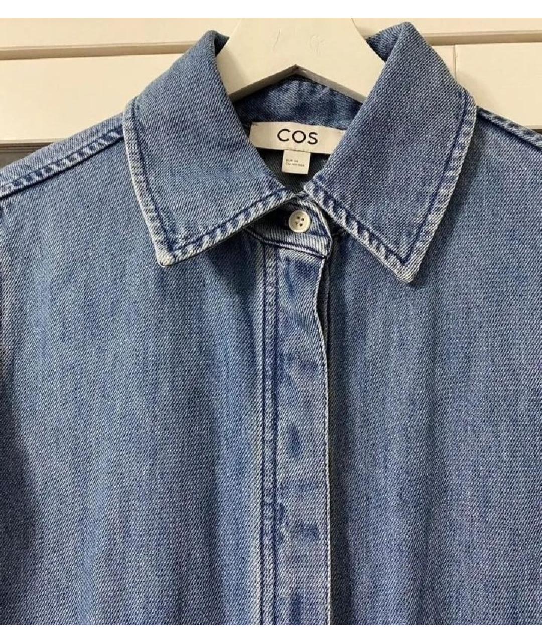 COS Синее хлопковое повседневное платье, фото 5