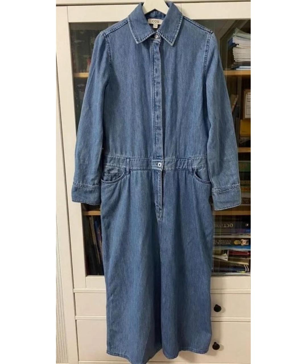 COS Синее хлопковое повседневное платье, фото 2