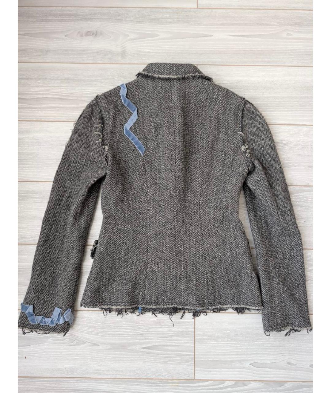 MOSCHINO Серый шерстяной жакет/пиджак, фото 2