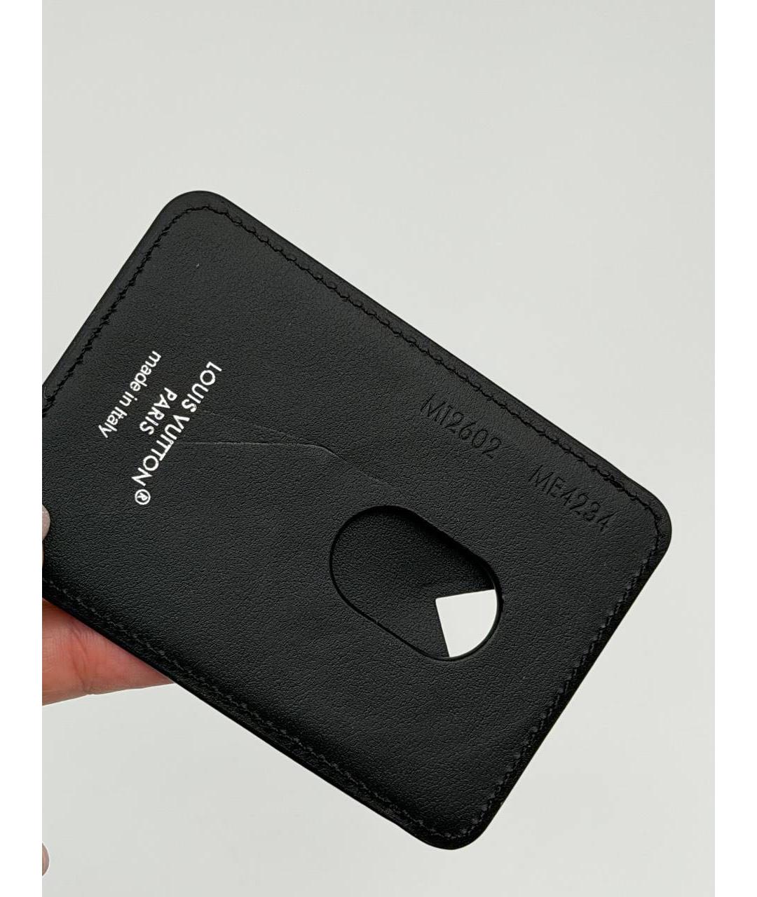 LOUIS VUITTON Черный кожаный кардхолдер, фото 4