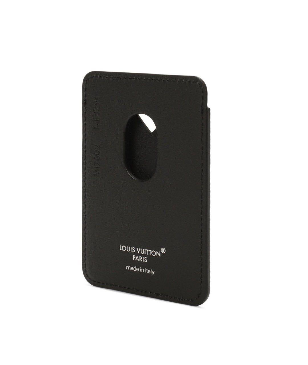 LOUIS VUITTON Черный кожаный кардхолдер, фото 2