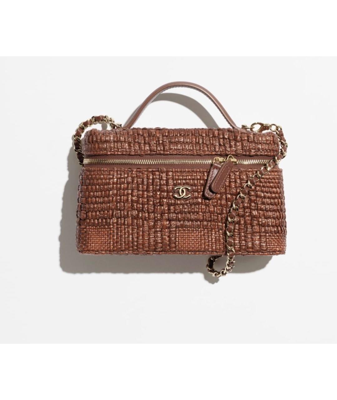 CHANEL Коричневая пелетеная сумка через плечо, фото 9