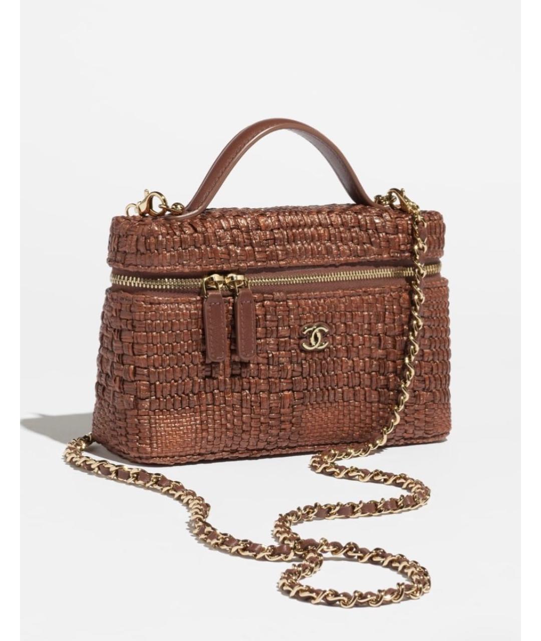 CHANEL Коричневая пелетеная сумка через плечо, фото 2