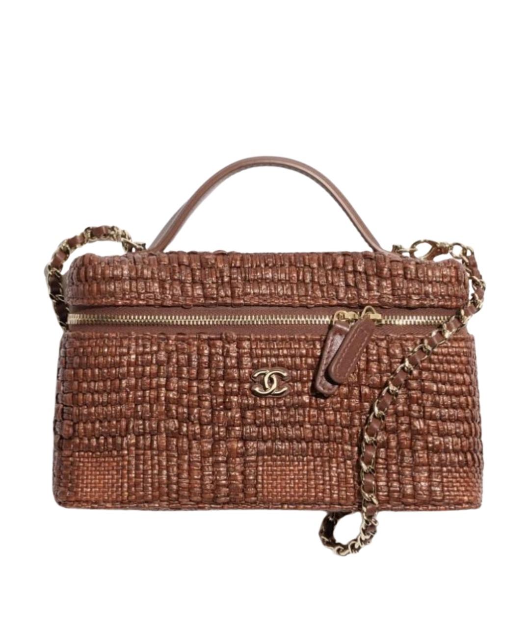 CHANEL Коричневая пелетеная сумка через плечо, фото 1