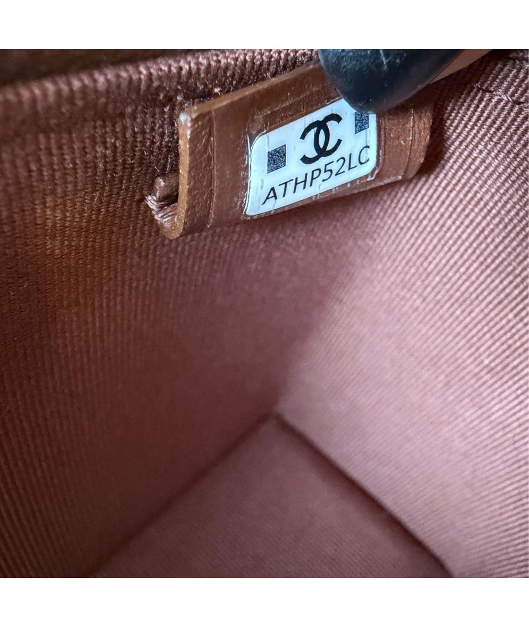 CHANEL Коричневая пелетеная сумка через плечо, фото 6