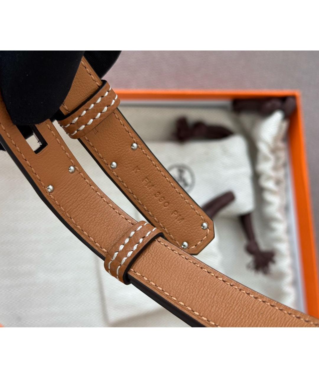 HERMES Коричневый кожаный ремень, фото 6