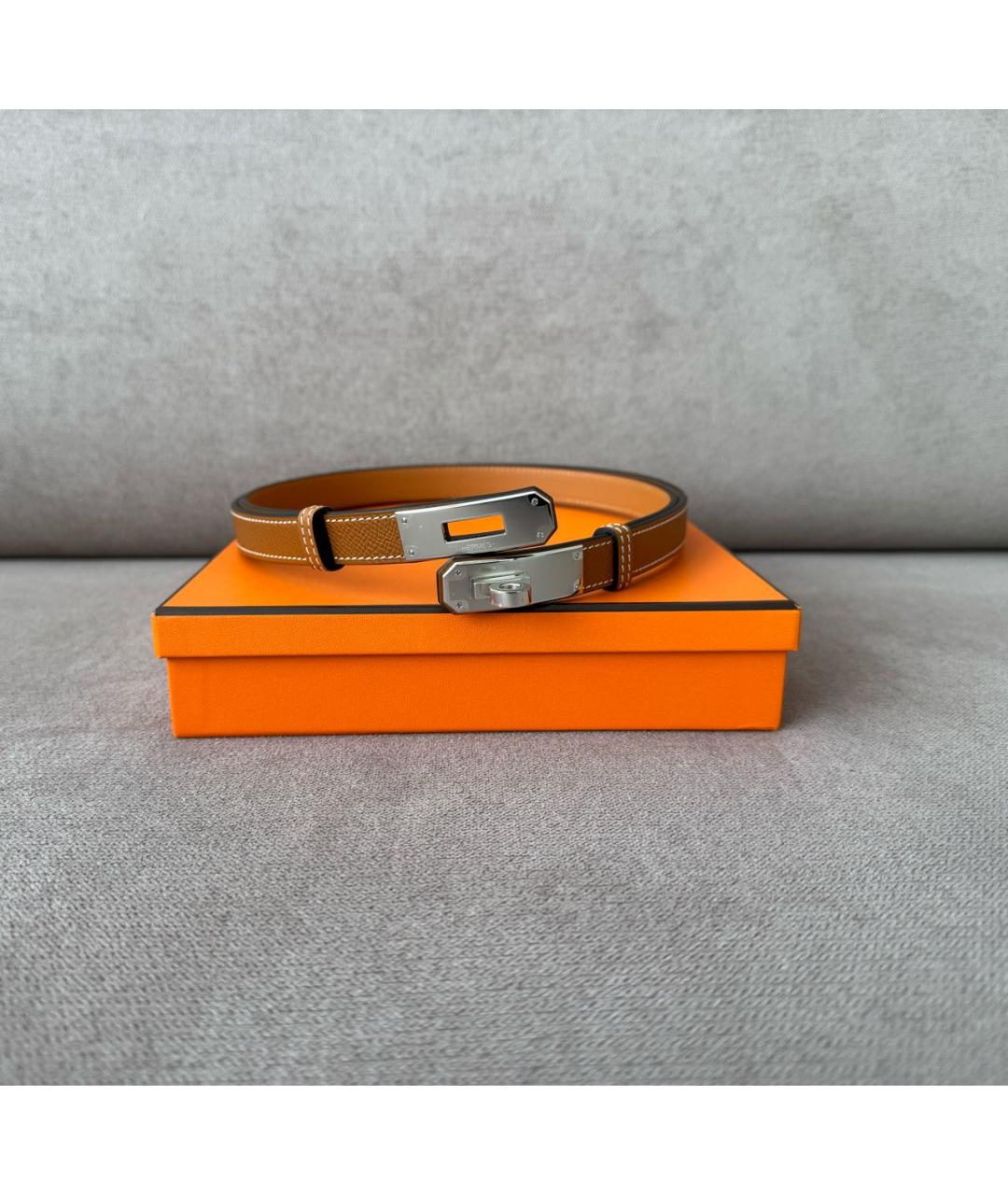 HERMES Коричневый кожаный ремень, фото 3