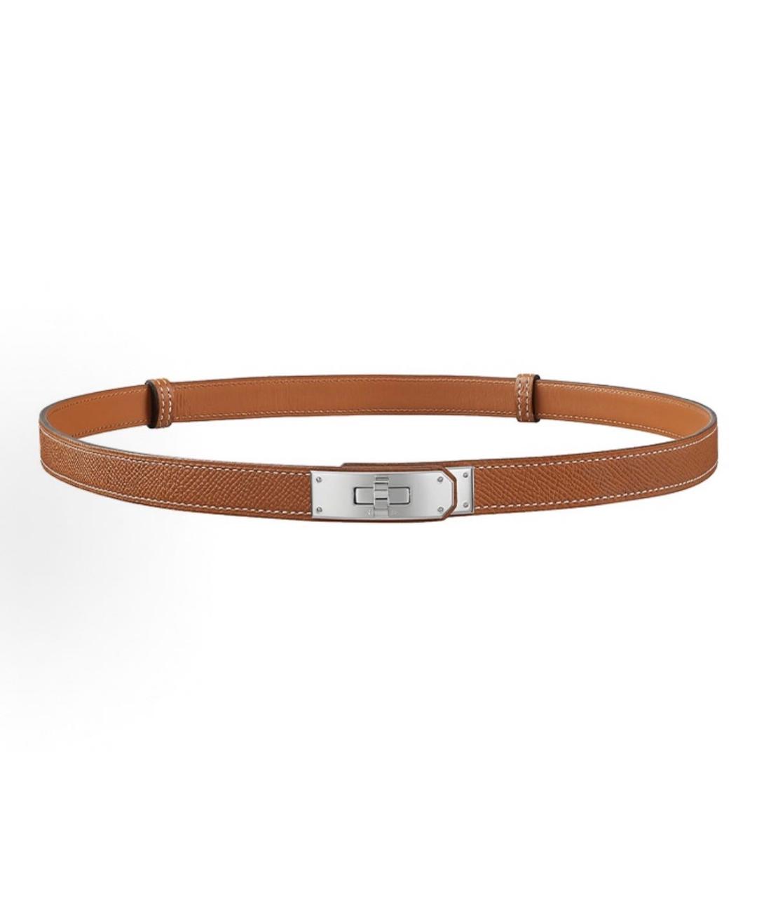 HERMES Коричневый кожаный ремень, фото 7