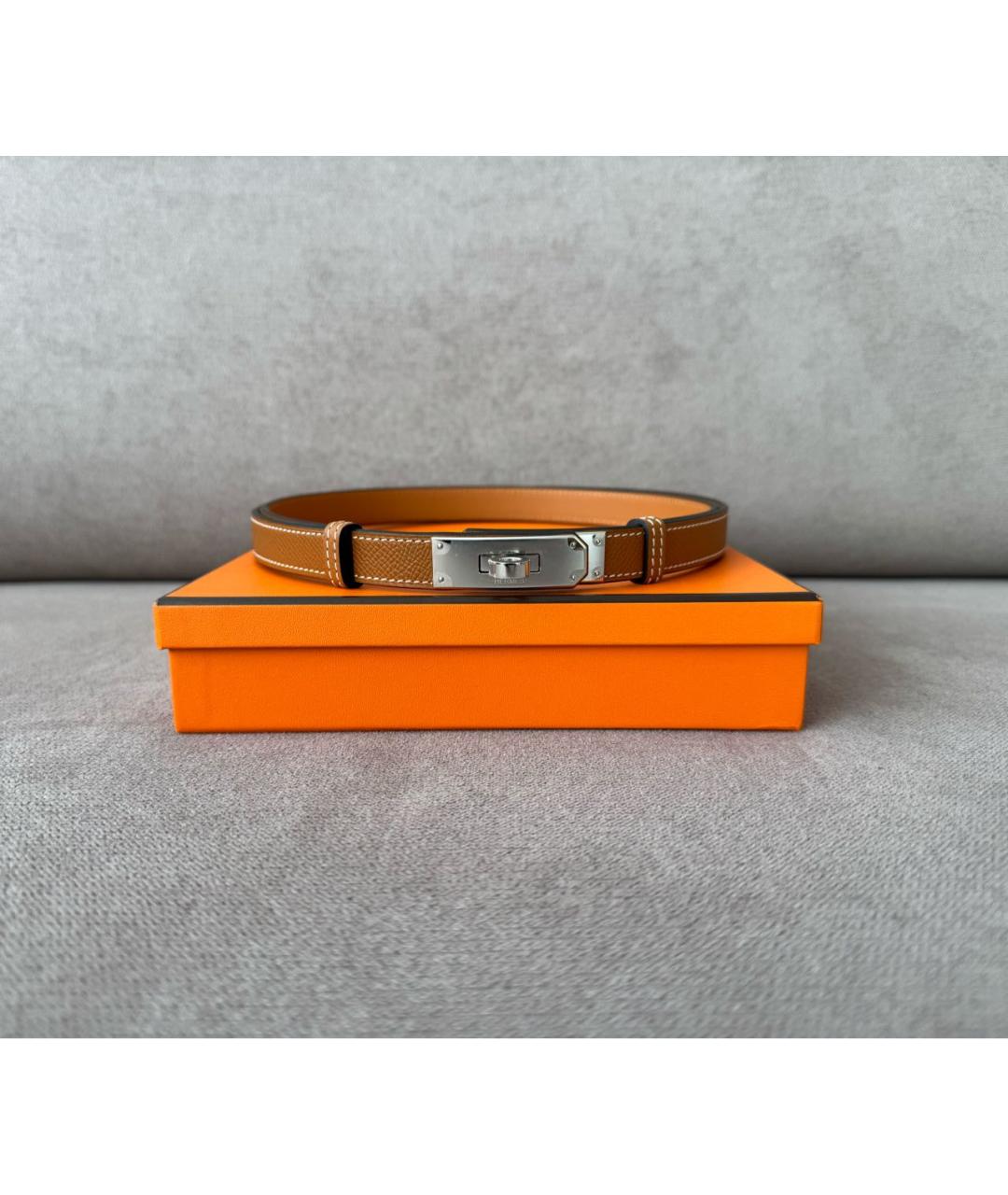 HERMES Коричневый кожаный ремень, фото 2