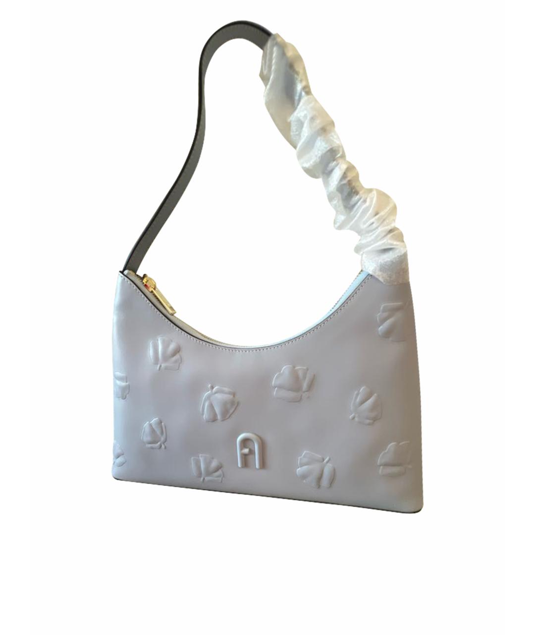 FURLA Голубая кожаная сумка с короткими ручками, фото 1