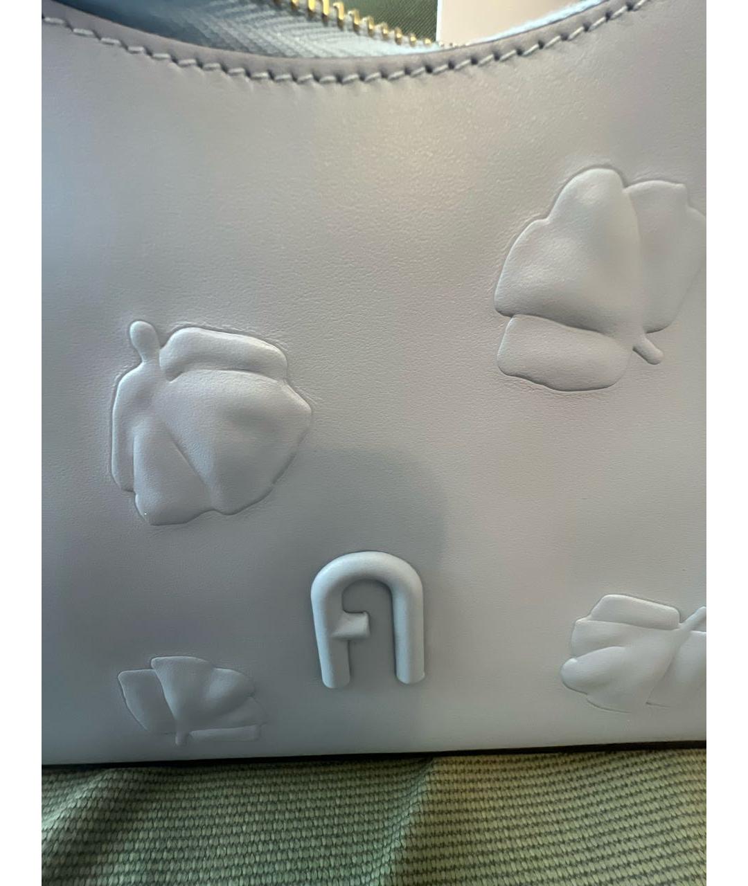 FURLA Голубая кожаная сумка с короткими ручками, фото 5