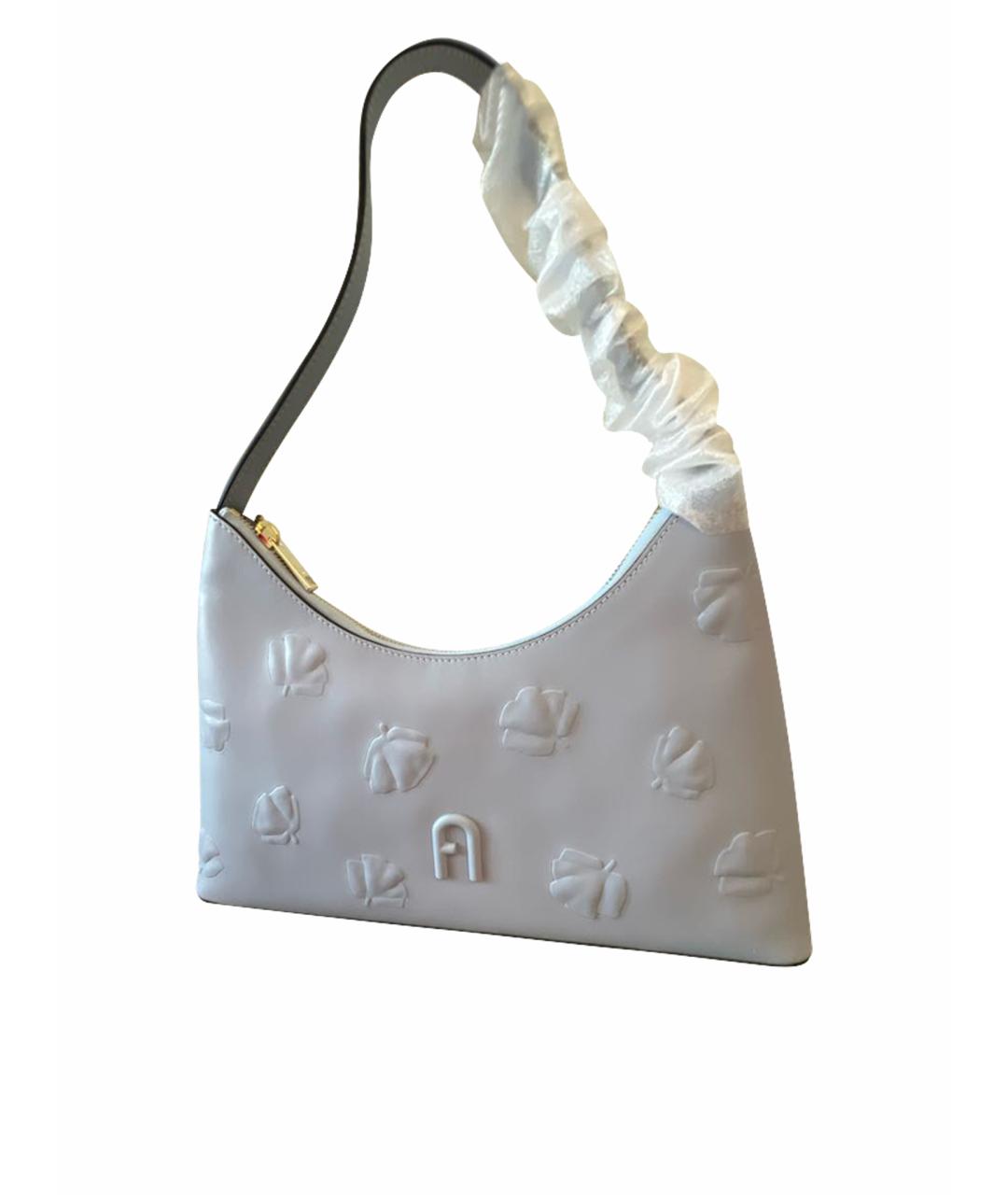 FURLA Голубая кожаная сумка с короткими ручками, фото 8