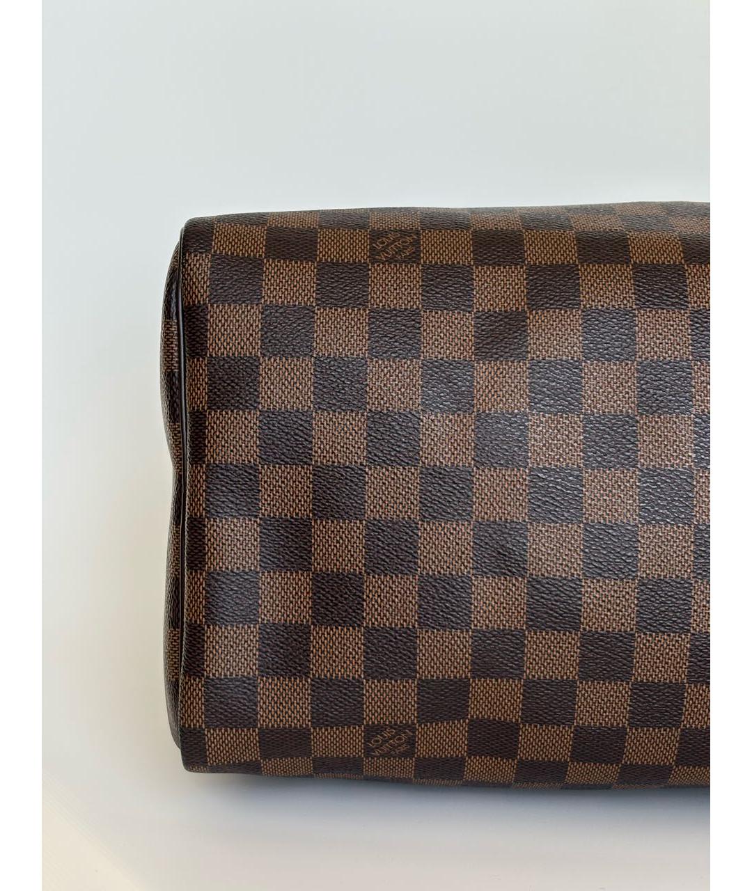 LOUIS VUITTON Коричневая кожаная сумка с короткими ручками, фото 6