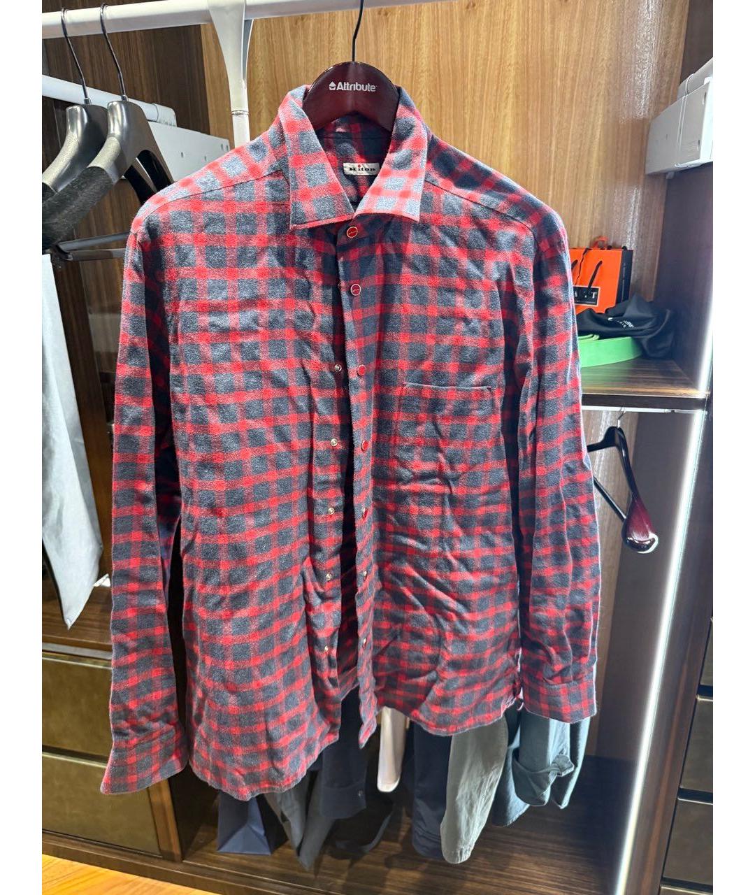 KITON Красная классическая рубашка, фото 4