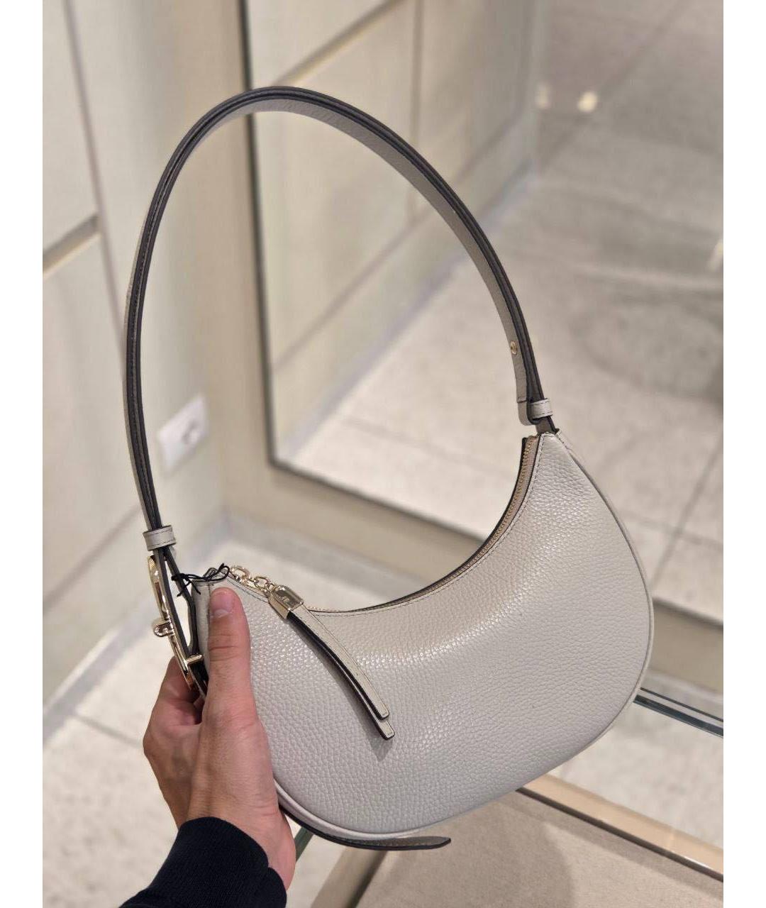 FURLA Бежевая кожаная сумка через плечо, фото 4