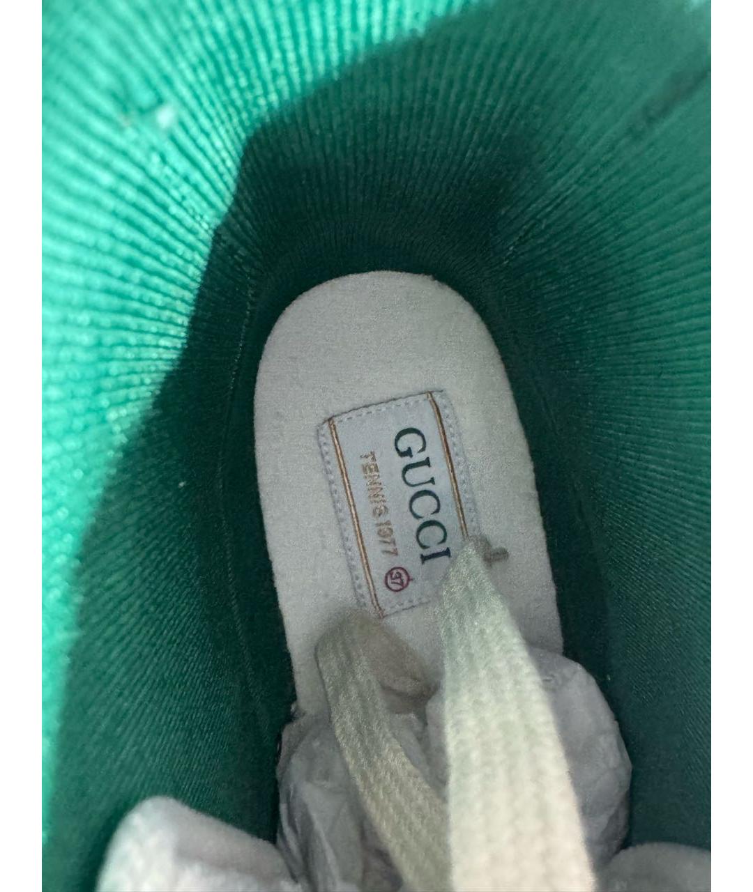 GUCCI Коричневые текстильные кеды, фото 5