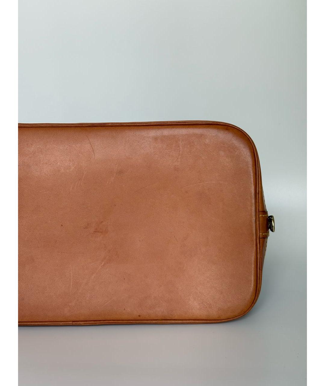 LOUIS VUITTON Коричневая кожаная сумка с короткими ручками, фото 7