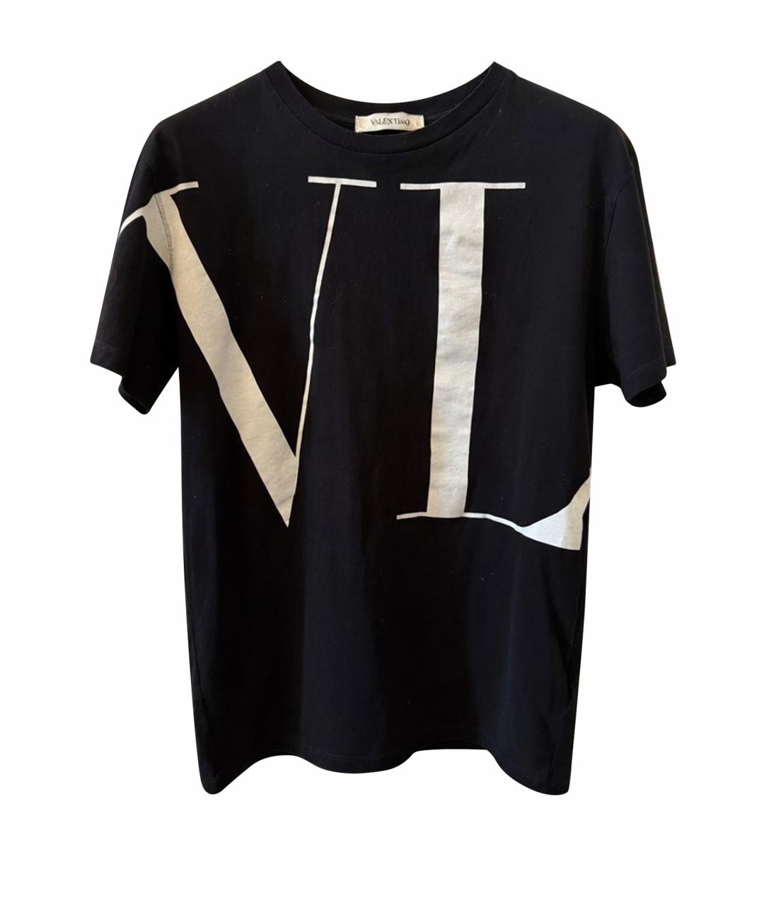 VALENTINO Черная хлопковая футболка, фото 1