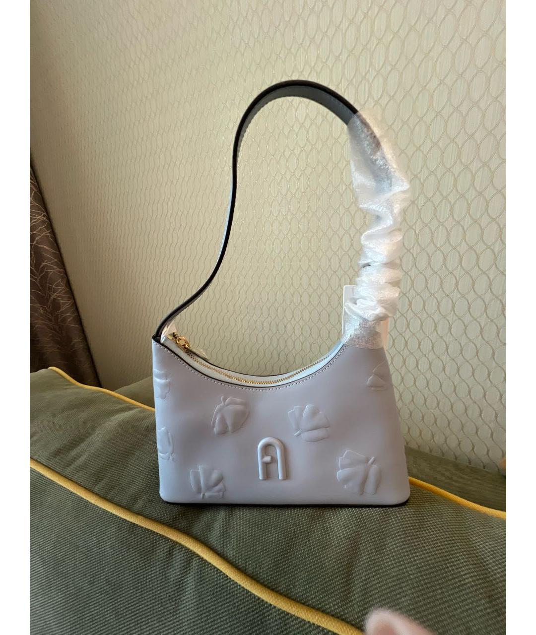 FURLA Голубая кожаная сумка на плечо, фото 5