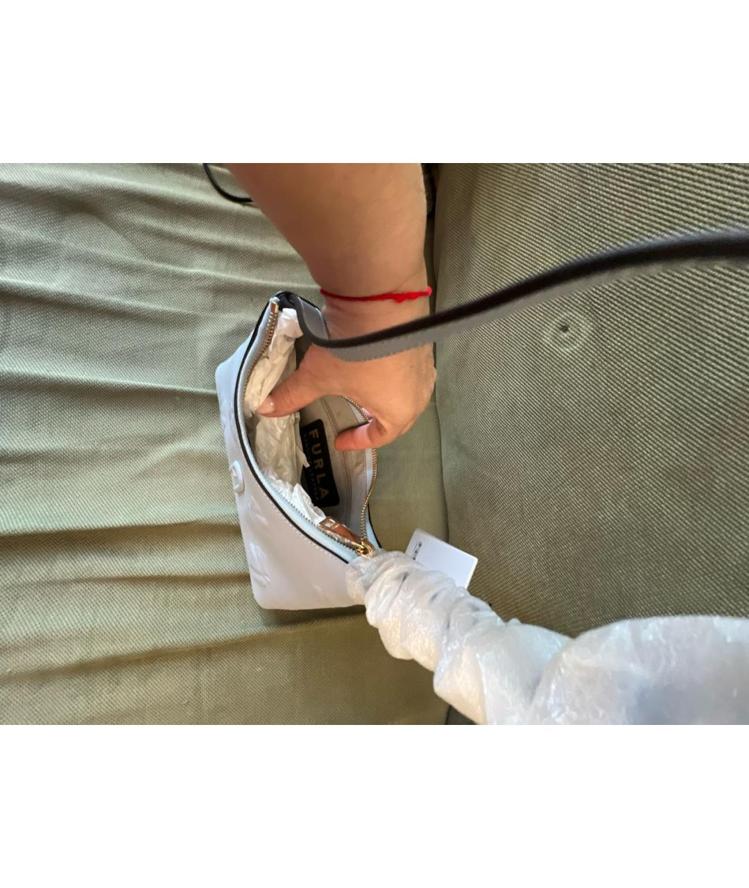 FURLA Голубая кожаная сумка на плечо, фото 4