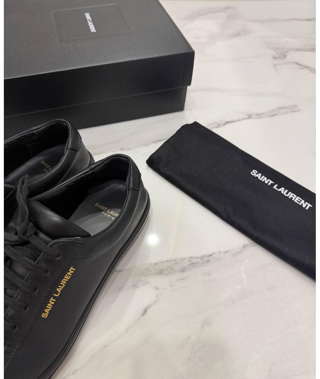 SAINT LAURENT Черные кожаные кеды, фото 8