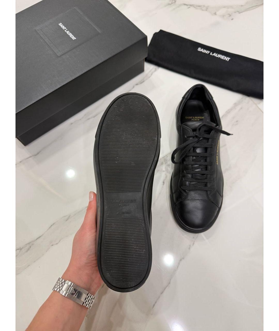 SAINT LAURENT Черные кожаные кеды, фото 5