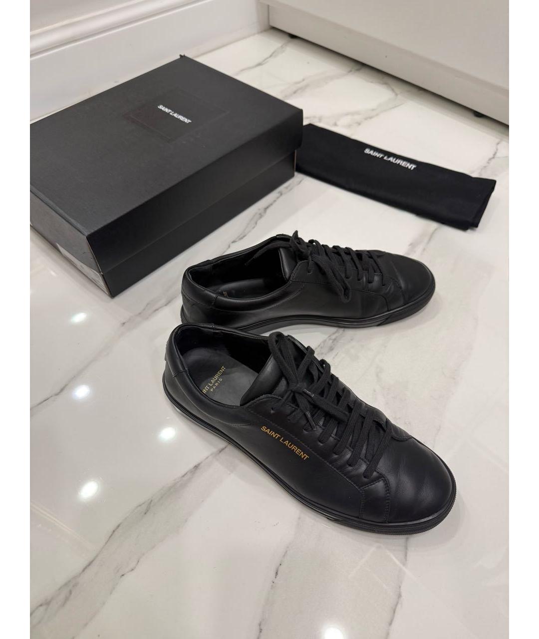 SAINT LAURENT Черные кожаные кеды, фото 6