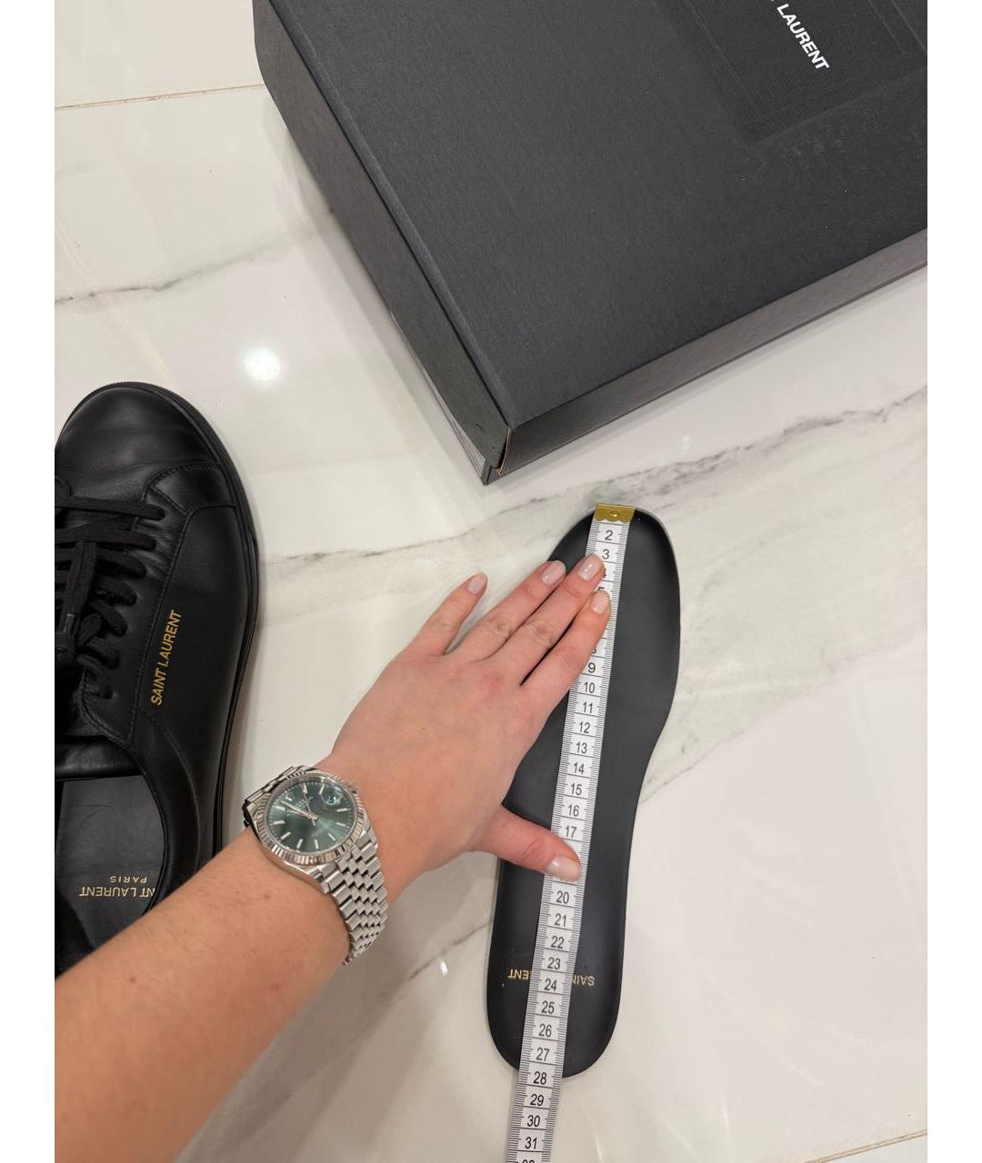 SAINT LAURENT Черные кожаные кеды, фото 7