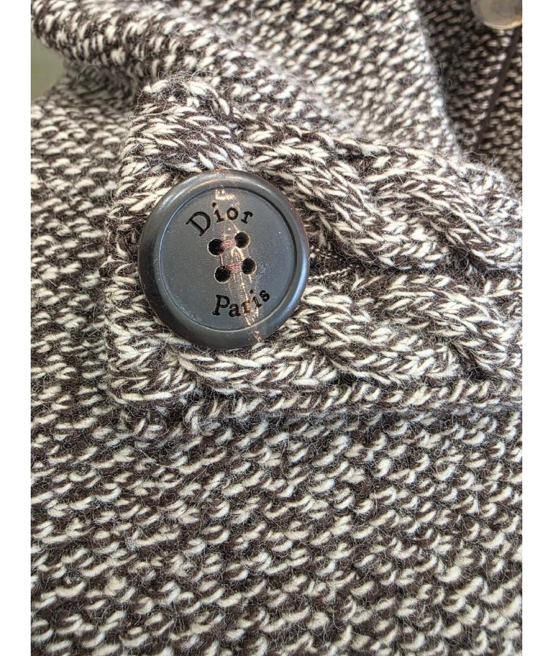 CHRISTIAN DIOR Коричневое шерстяное пальто, фото 4