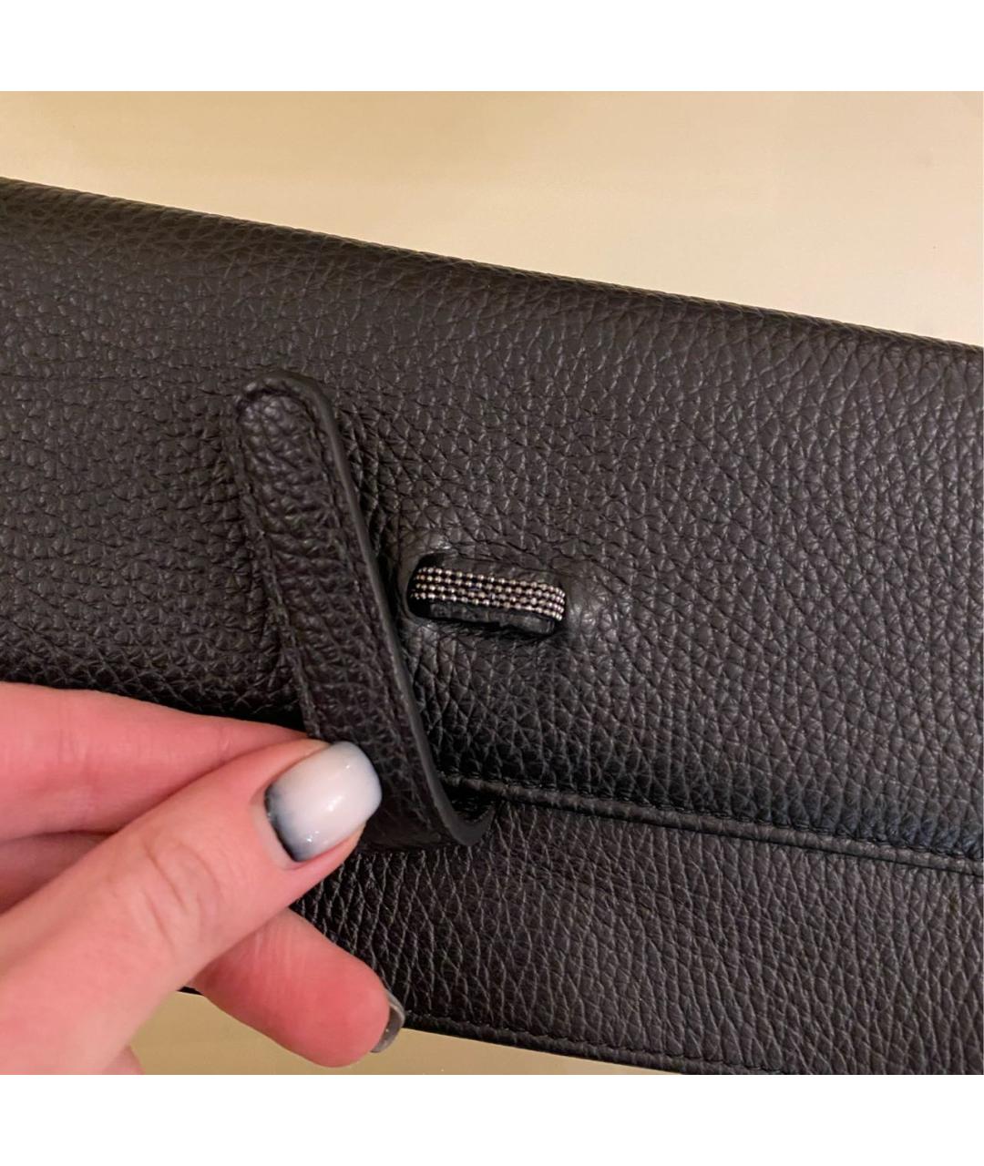 FABIANA FILIPPI Черный кожаный кошелек, фото 6