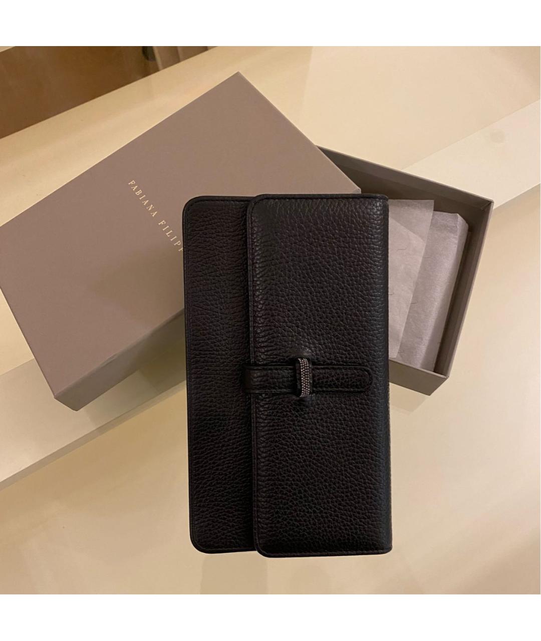 FABIANA FILIPPI Черный кожаный кошелек, фото 5