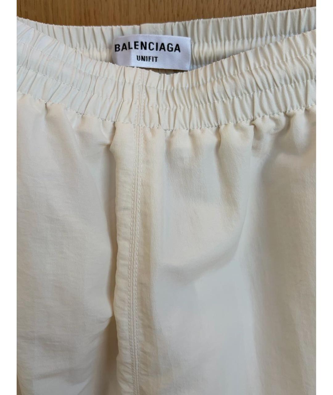 BALENCIAGA Белые полиэстеровые спортивные брюки и шорты, фото 3