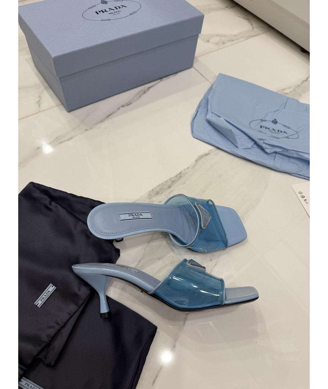 PRADA Голубые мюли, фото 7
