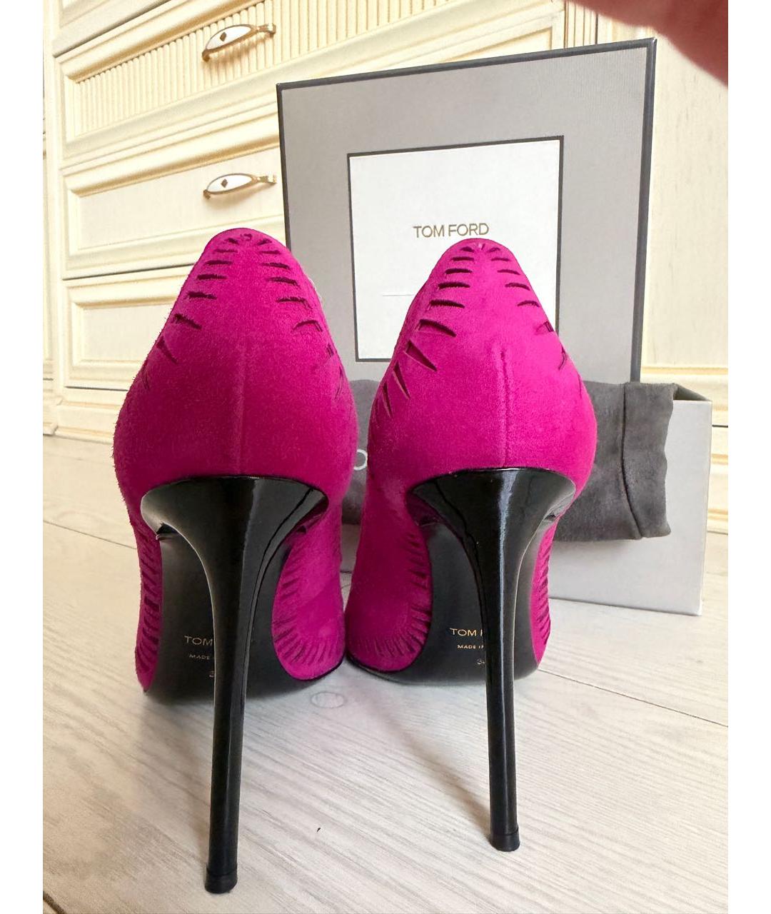 TOM FORD Фуксия замшевые туфли, фото 4