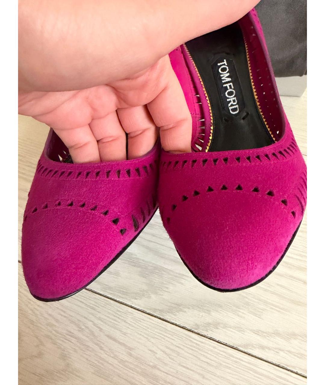 TOM FORD Фуксия замшевые туфли, фото 7