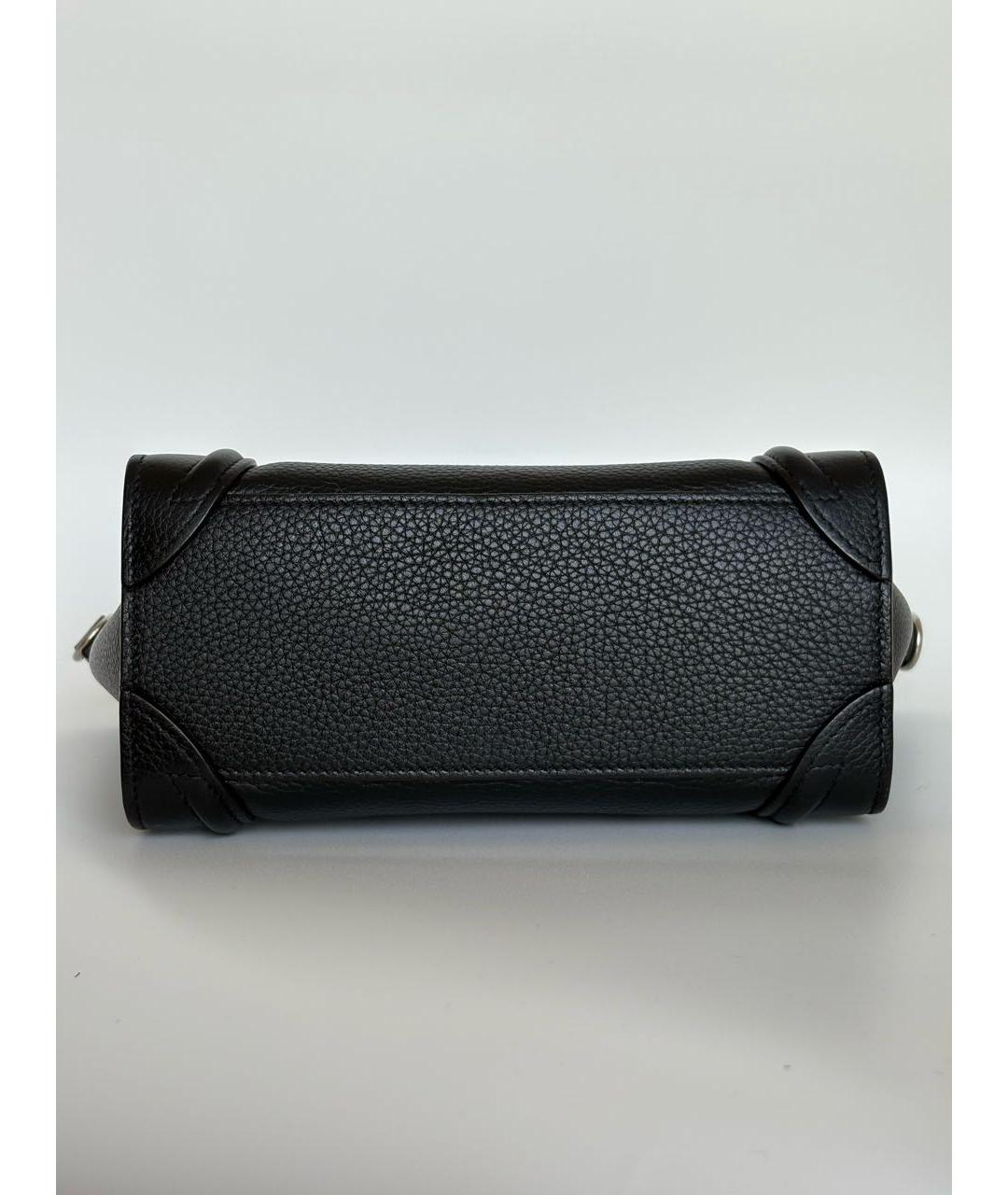 CELINE Черная кожаная сумка с короткими ручками, фото 7