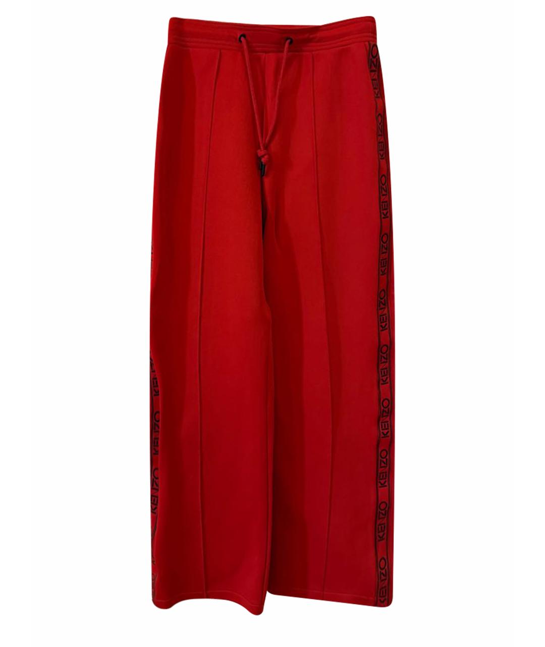 KENZO Красные полиэстеровые брюки широкие, фото 1